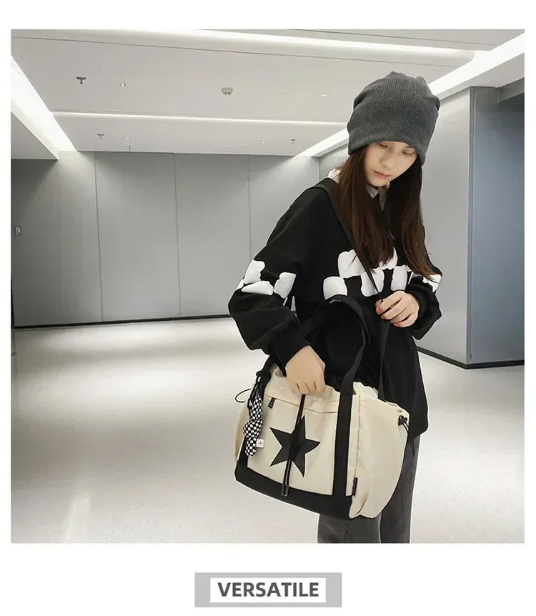 Women New Crossbody Bag Wholesale Large Capacity Couple Shoulder Bag New Casual Nylon Tote Bag Luxury Drawstring Handbag 2025