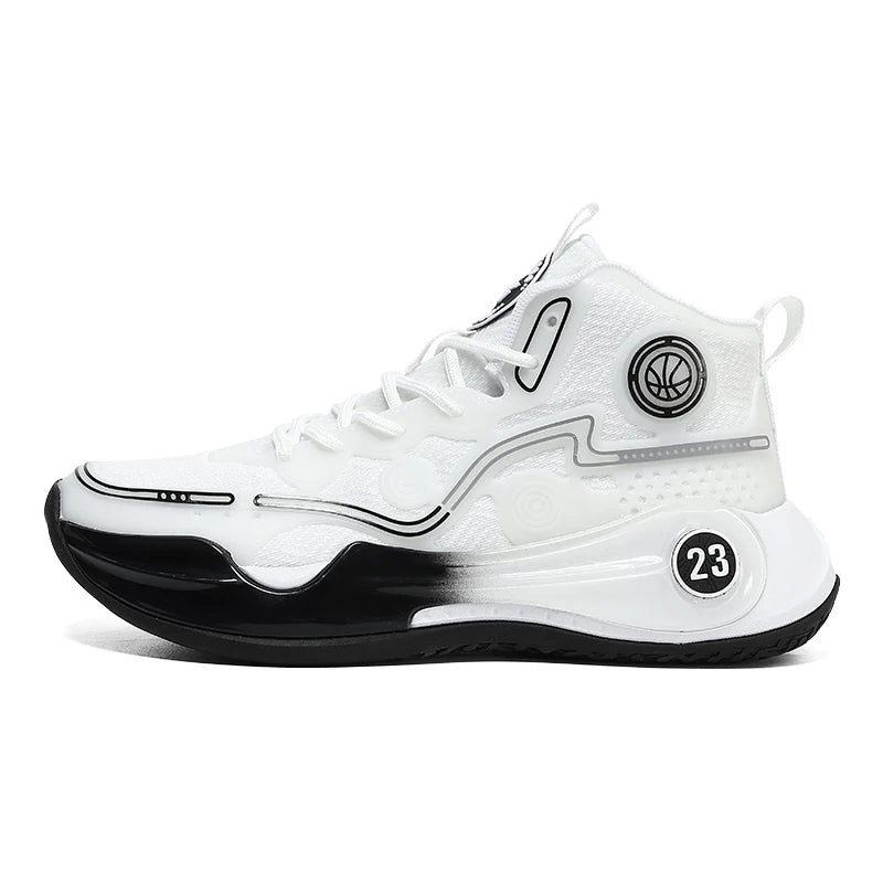 Unisex Basketball Shoes Thick Bottom Rebound Combat Training Sneakers Breathable Comfort Competition Basketball Boots for Men