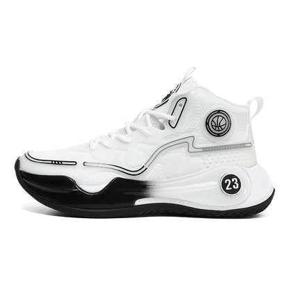 Unisex Basketball Shoes Thick Bottom Rebound Combat Training Sneakers Breathable Comfort Competition Basketball Boots for Men