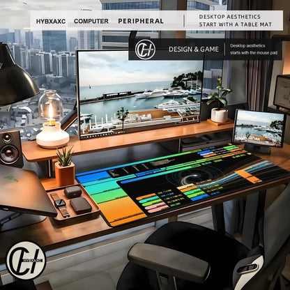 Starship Blueprint Pad Desk Pad HYBXAXC Gamer Computer Cabinet Star Trek Game Office Accessories Keyboard Anime Extended Large