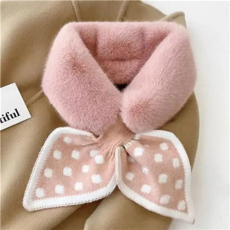 2025 New Dot Scarf, Warm Fleece Neck Cover, Autumn/Winter Korean Style Versatile Anti-Frost Fashion Women's Scarf
