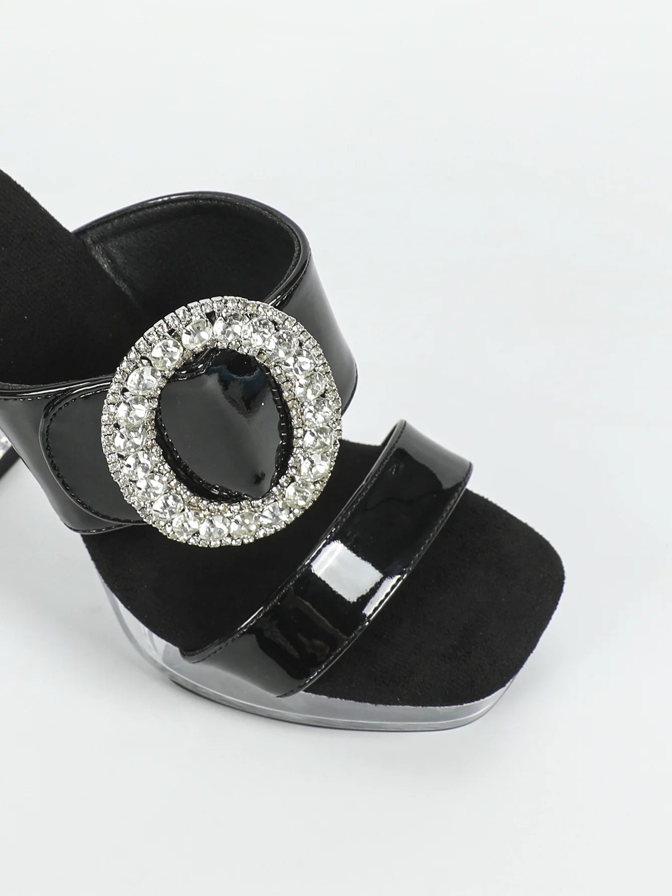 2025 New Women's Slippers Designer Luxury Rhinestone Square Toe Platform Sandals Summer 12CM Shoes For Ladies Clear High Heels