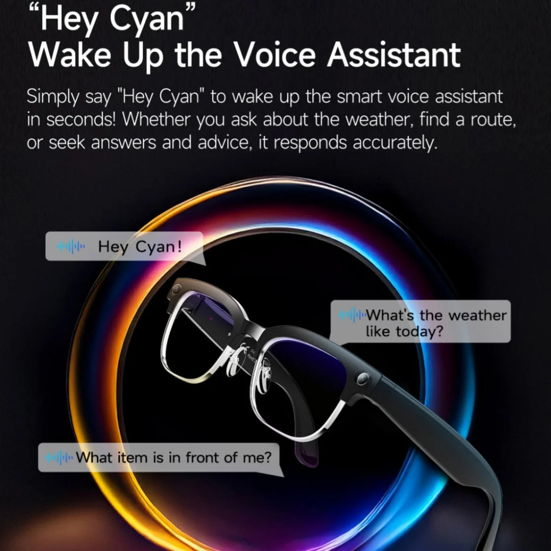 Smart AI Glasses 4K 8MP Camera Recording Videos Photo Recognition Answer Translation BT Call Photochromic Sunglasses Waterproof