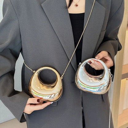 Luxury Designer Evening Clutch Clear Acrylic Women Handbags Fashion Shoulder Bag Half Moon Wedding Purses Party Tote Ladies