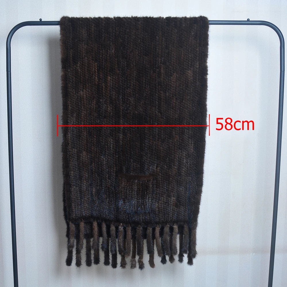 2026 New Women Genuine Knitted Mink Fur Showl Scarf Lady 100%Natural Real Mink Fur Shawl With Tassel Fashion Mink Fur Ponchos