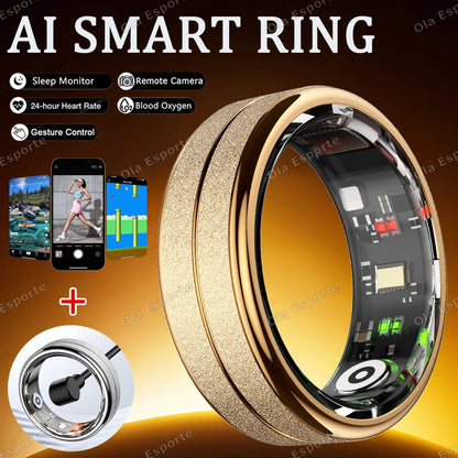 2026 New Smart Ring Bluetooth Heart Rate Body Temperature Monitor AI Health Analysis 5ATM Waterproof Sports Smartring Men Women