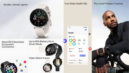 Global Version OnePlus Watch 3 43mm Smart Watch 1.32inches AMOLED Up to 60h Battery Life Wear OS by Google GPS NFC