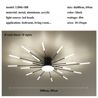 Modern Firework s Led Ceiling Lamp Creativity Living Dining Room Ceiling Chandelier Home Lighting Bedroom Light Luster Luminaire