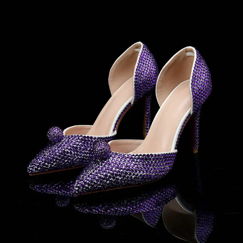 Ins Fashion Runway Show Luxury High Heel Color Hot Diamond Gradient Women'S Shoes Sandal Blingbling Wedding Shoes Dinner Pumps