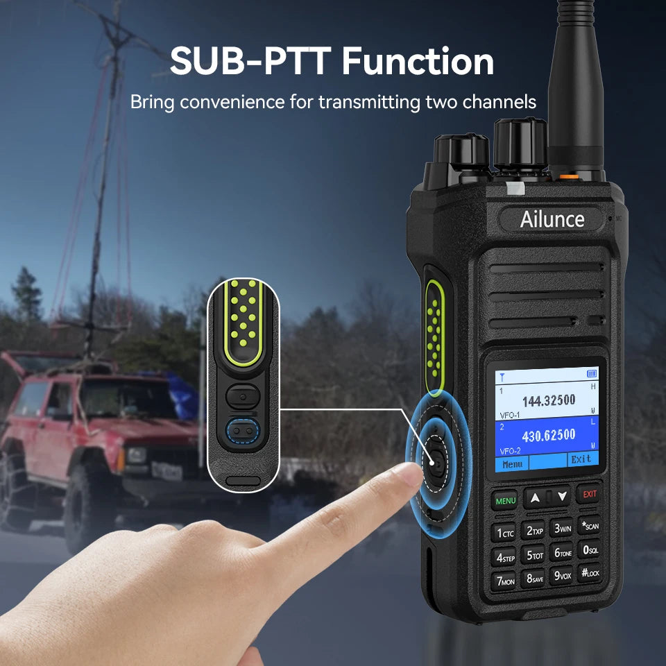 Retevis Ailunce HA1UV Ham Radio IP67 Waterproof Long Range 2800mAh Dual Band Two Way Radio Rechargeable Handheld Walkie Talkie