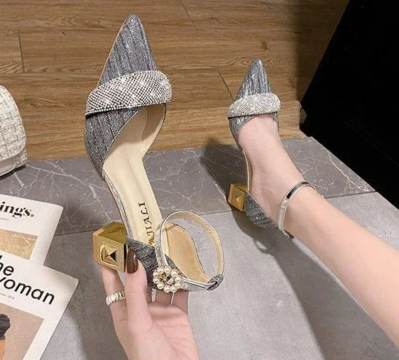 Thick Heel Women's Sandals Outdoor 2025 Trend The Best Low Price Shoe On Sale Chic and Elegant Summer Offers Luxury Ladies Shoes