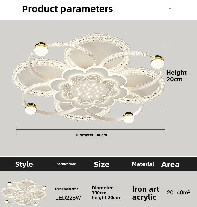 New Model Living Room Starlight Ceiling Lamp - Round Design Luxurious And High-End Modern And Minimalist Style Whirlwind Effect