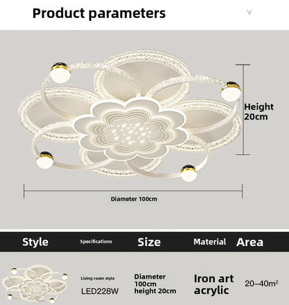 New Model Living Room Starlight Ceiling Lamp - Round Design Luxurious And High-End Modern And Minimalist Style Whirlwind Effect