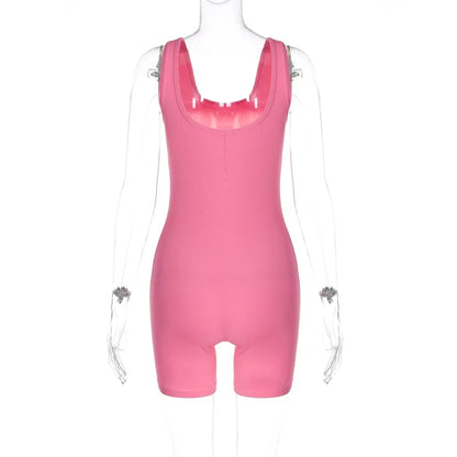Dulzura Women Sleeveless Bodycon Streetwear Romper Playsuit Short Jumpsuit 2024 Autumn Clothes Wholesale Items For Business