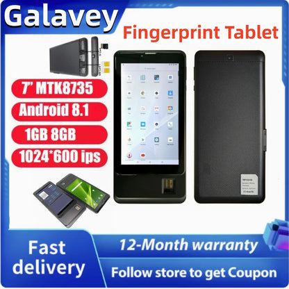 7'' 4G LTE Phone Call Dual SIM Card Tablet PC Support Fingerprint Function 1GB RAM 8GB ROM Quad Core MTK8735 GPS Android 8.1 GSM