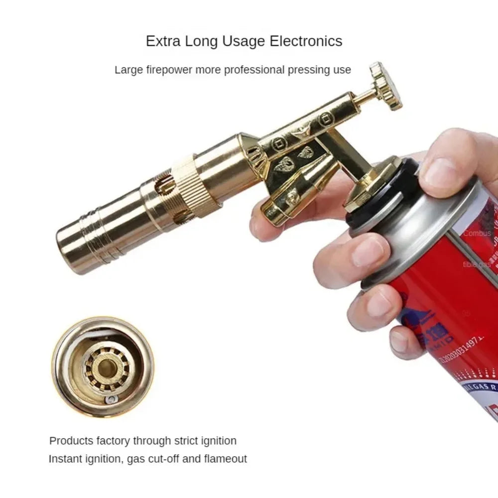 Outdoor Portable Welding Gas Torch Flame Nozzle Butane Burner Camp BBQ Lighter Flamethrower Kitchen Supplies Welding Equipment