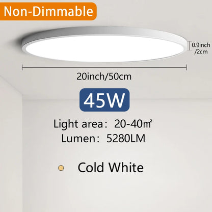 50CM Large Ceiling Lamp Smart APP/Remote Control Dimmable for Bedroom 48W Ceiling Lights AC 110/220V LED Lights for Living Room