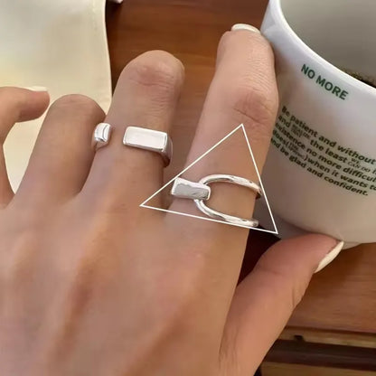 VENTFILLE 925 Sterling Silver Geometric Multilayer Round Bead Ring Female Fashion Punk Temperament Prevent Allergy Charm Jewelry