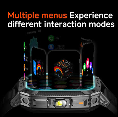 2026 New Outdoor GPS Smart Watch 1400mAh High Capacity Battery 2.01" Sapphire Screen 10ATM Waterproof Dual-color Lamp Smartwatch