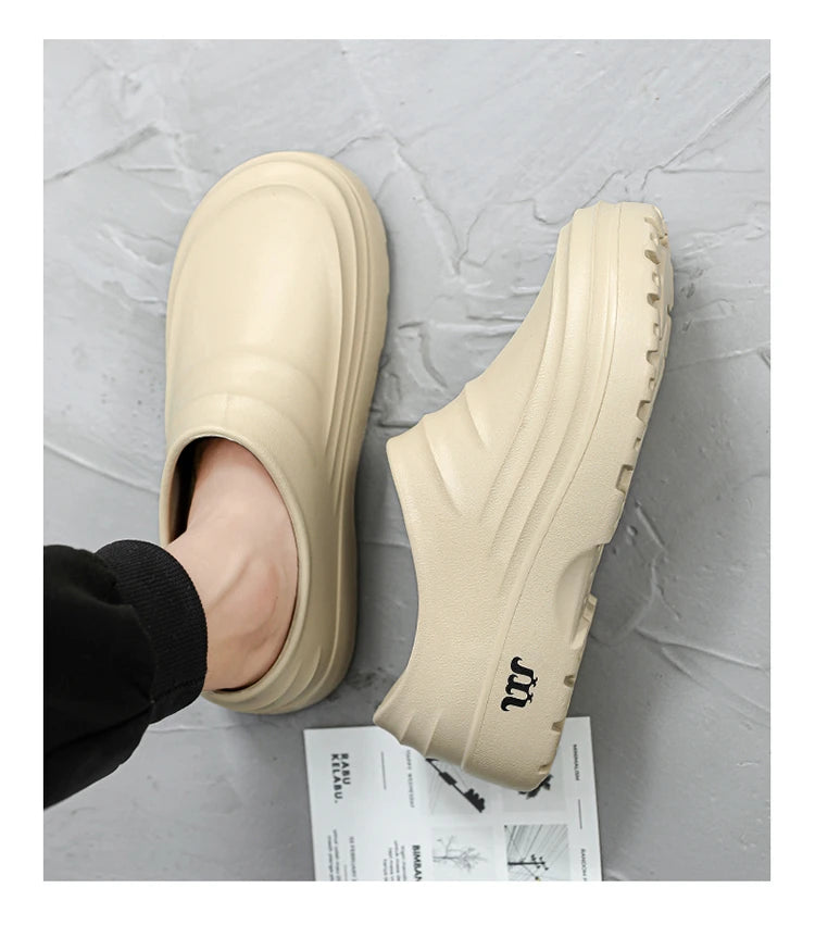 Summer Chef Shoes Anti Slip and Oil Proof Work Shoes Lazy Slippers Casual Trendy Slipper One Step Fashion Garden Shoes For Beach