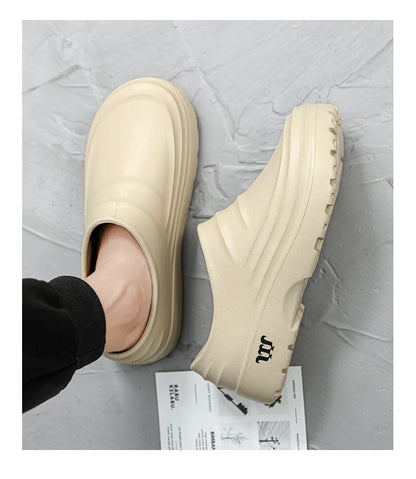 Summer Chef Shoes Anti Slip and Oil Proof Work Shoes Lazy Slippers Casual Trendy Slipper One Step Fashion Garden Shoes For Beach