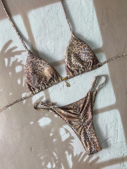 Micro Bikini Women Swimsuit Two-Piece Bathing Suit Woman Swimwear 2026 Sexy Leopard Push Up Thong Bikinis Sets Beachwear Summer