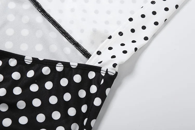 Weird Puss Polka Dots Print Patchwork Halter Backless Playsuit Summer Women's Suit Sexy Stretch Woman Jumpsuits and Rompers