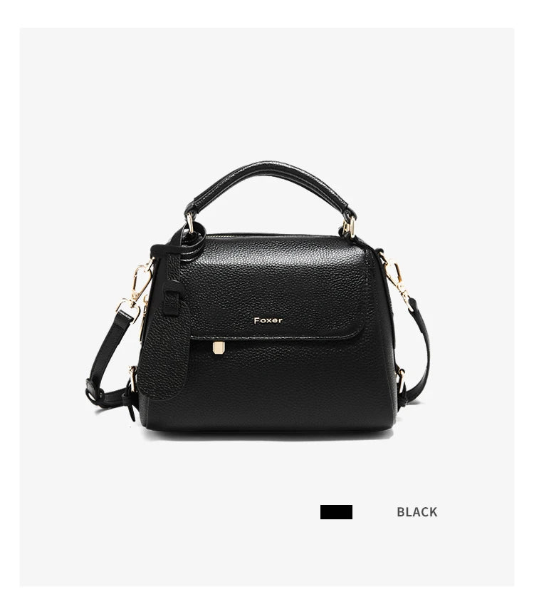 FOXER 2026 Fashion Women's Handbag Cow Leather Lady Shoulder Bag Light Luxury Crossbody Bag for Daily & Commute