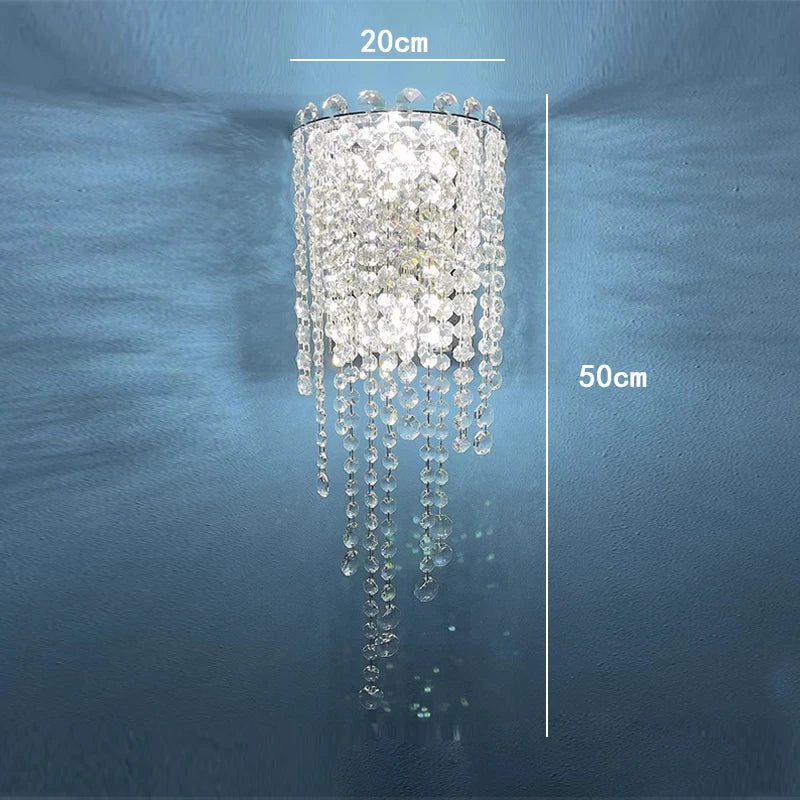 Champagne Crystal Waterfall Bead Modern Ceiling Lights LED Lamps Lighting Fixture for Living Room Lustres Home Decor Lampara