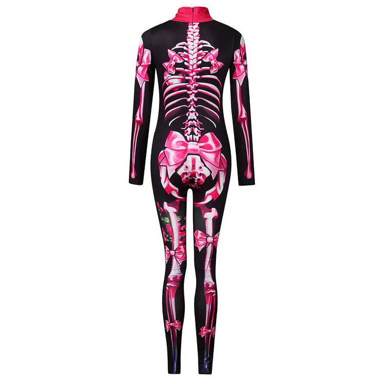 Halloween Scary Cosplay Skeleton Rose Sexy Women Devil Vampire Jumpsuit Party Carnival Scary Costume Baby Girl Day of The Dead