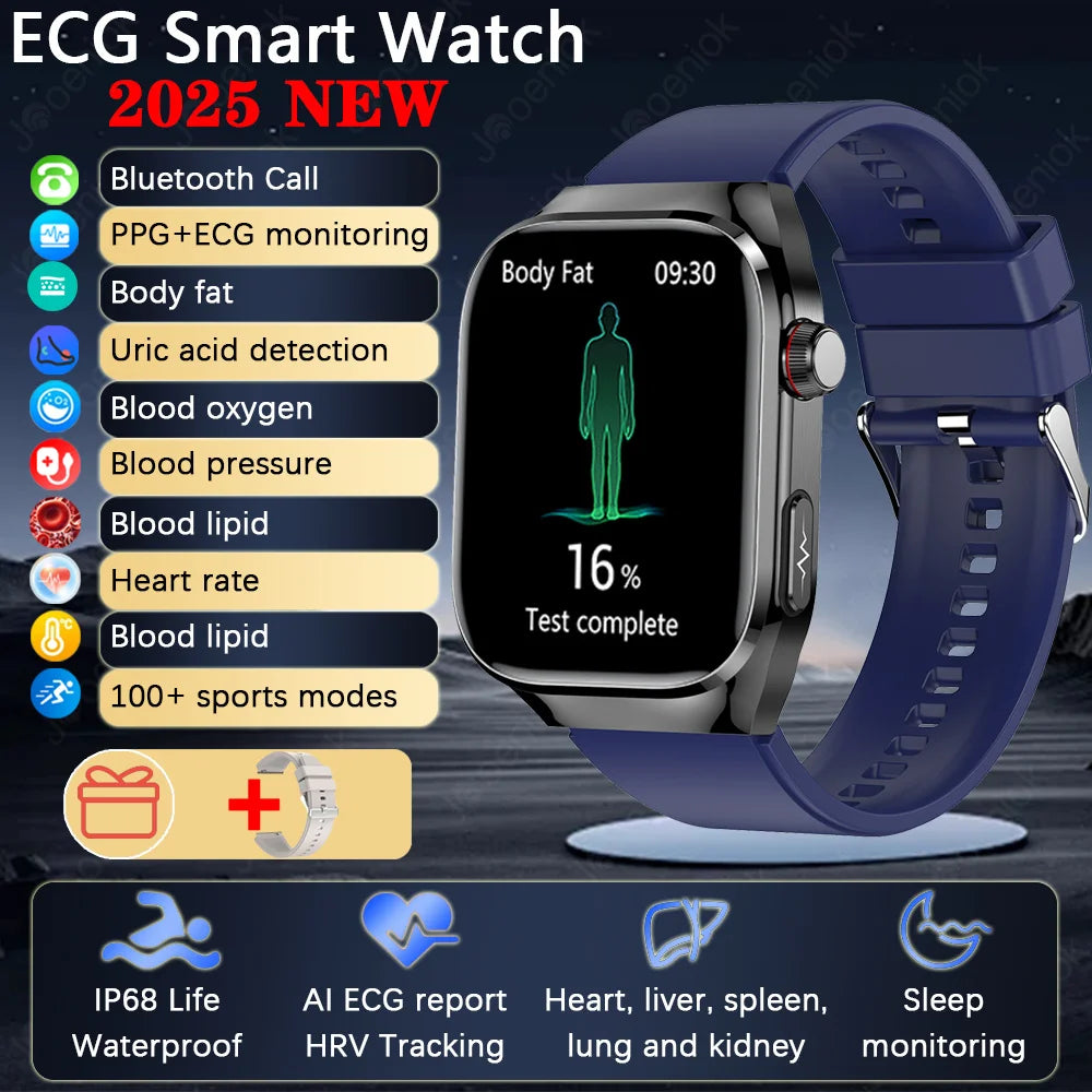 TK16 Smart Watch Men 2.04 Inch Amoled Bluetooth Call AI Voice ECG Health Monitoring SOS Sports Fitness Tracker Women Smartwatch