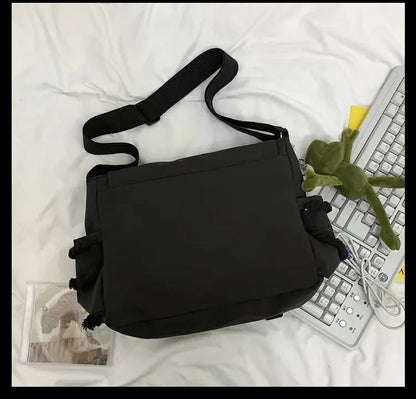 Youth Fashion Nylon Crossbody Bags for Women Handbags Shoulder Bag Large Capacity Solid Canvas Messenger Bag Girls School Bags