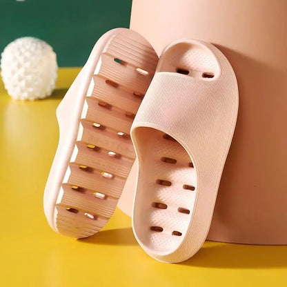Men's Bathroom Bathing Slippers Women's New Summer Indoor Home Eva Anti-Slip Anti-Odor Couple Shower Leakage Quick-Drying Slippers for Women