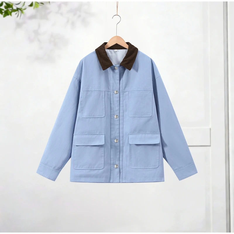 Faux Leather Bomber Jacket Oversized Collared Long Sleeve 2026 Spring Edgy Women Faux Leather Coat Fashion  Bold Lady Outerwear