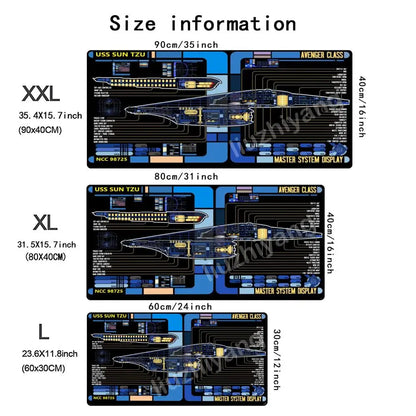 Spaceship Blueprints Mouse Pad Large Computer Office Game Table Mat Rubber Anti-slip Stitched Keyboard Mats 90x40 XXL Desk Pads
