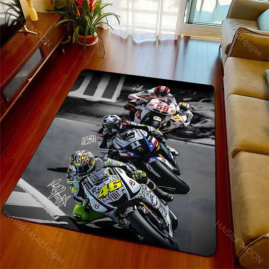 Multiple sizes Motorcycle Racing Print Carpet for Living Room Bedroom Sofa Home Decor Non-slip Mat Luxury Gift