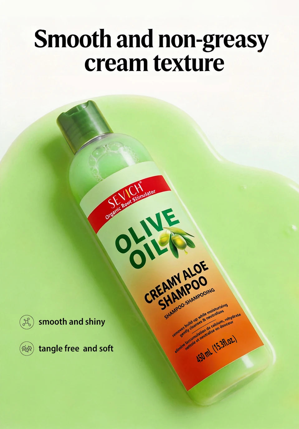 Olive Oil Shampoo 450ml Deep Cleansing Dandruff Removal Shampoo Oil Control Prevents Hair Breakage Scalp Cleansing Hair Care