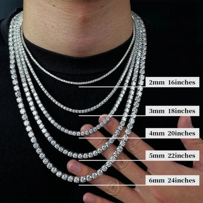 2-6mm D VVS1 Moissanite Tennis Necklace 925 Sterling Silver Necklaces Shining for Women Man Wedding Jewelry Gift Fast Shipping