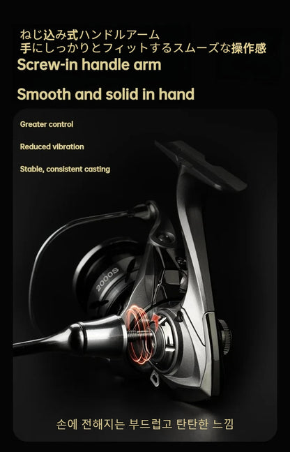 Ultralight Carbon Spinning Reel 1000S–1200S 5.2:1 Gear Ratio 9kg Max Drag  Micro Lure Fishing Reel for Freshwater   Saltwater