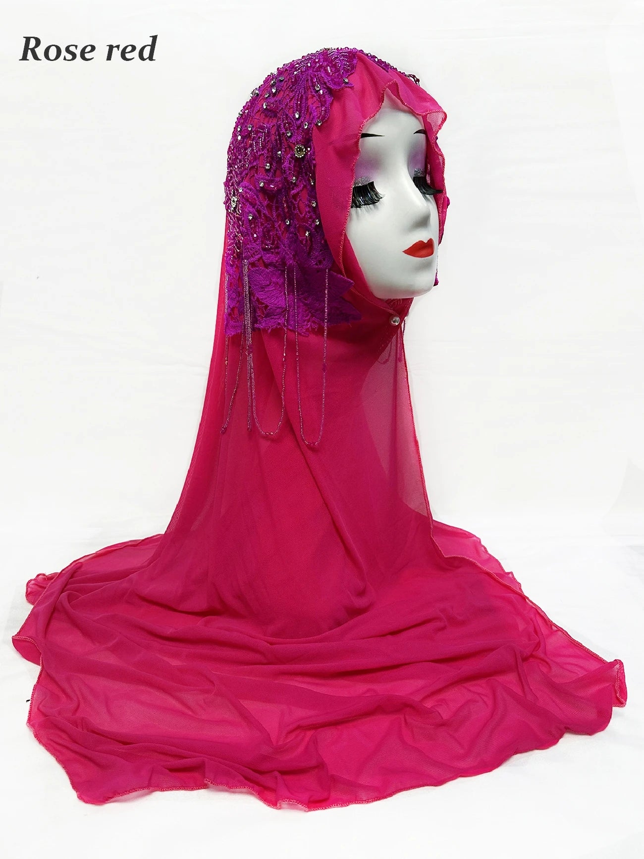 Newest Muslim Hijabs for Women Handamde Beads Shawl Headscarf Tassels Scarf Malaysia Eid Prayer Scarve Prayer Headwear for Women