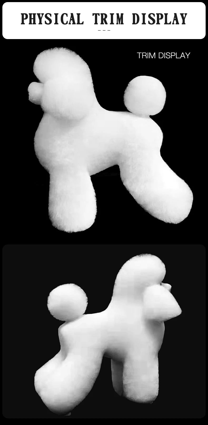 Fenice Pet Simulation Hair Grooming Fake Dog Model Practice Dog Standard Skeleton Model Dog Full Body Fake Hair