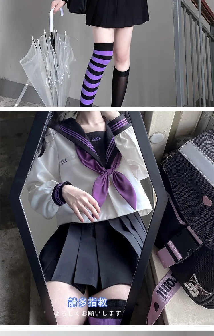 jk uniform Japanese student JK sailor suit long-sleeved intermediate suit Cosplay-Friendly Uniform Cute Japanese Style Uniform