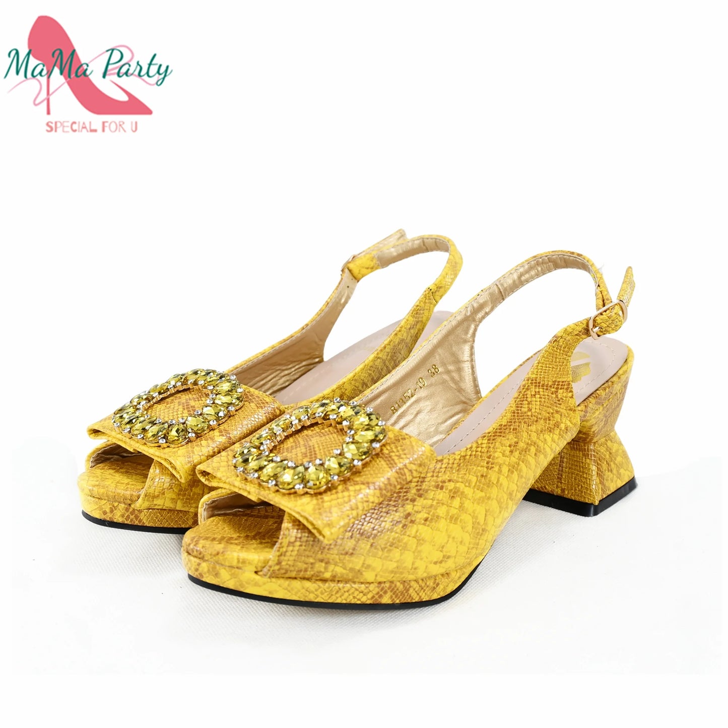 2025 Autumn New Design Specials Italian Women Shoes and Bag Set Pink Color Comfortable Mid Heels With Rhinestone