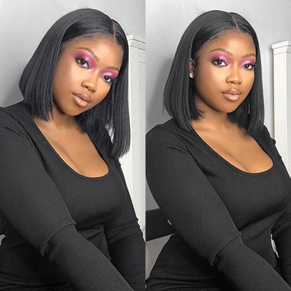 Straight Bob Wig Short 100% Human Hair Lace Frontal Wigs 13x4 Lace Front Wig 4x4 Lace Closure Wig Pre Plucked Bob Lace Wigs