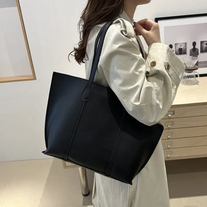 Retro Faux Leather Shoulder Bag, Large Capacity Office Commuter Handbag,Top Handle Purse Durable Work Laptop Tote Bags for Women