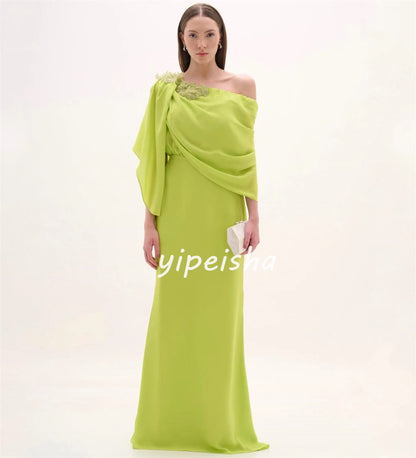 Customized Price AdjustmentJersey Sequined Ruched Christmas A-line One-shoulder Bespoke Occasion Gown Long Dresses