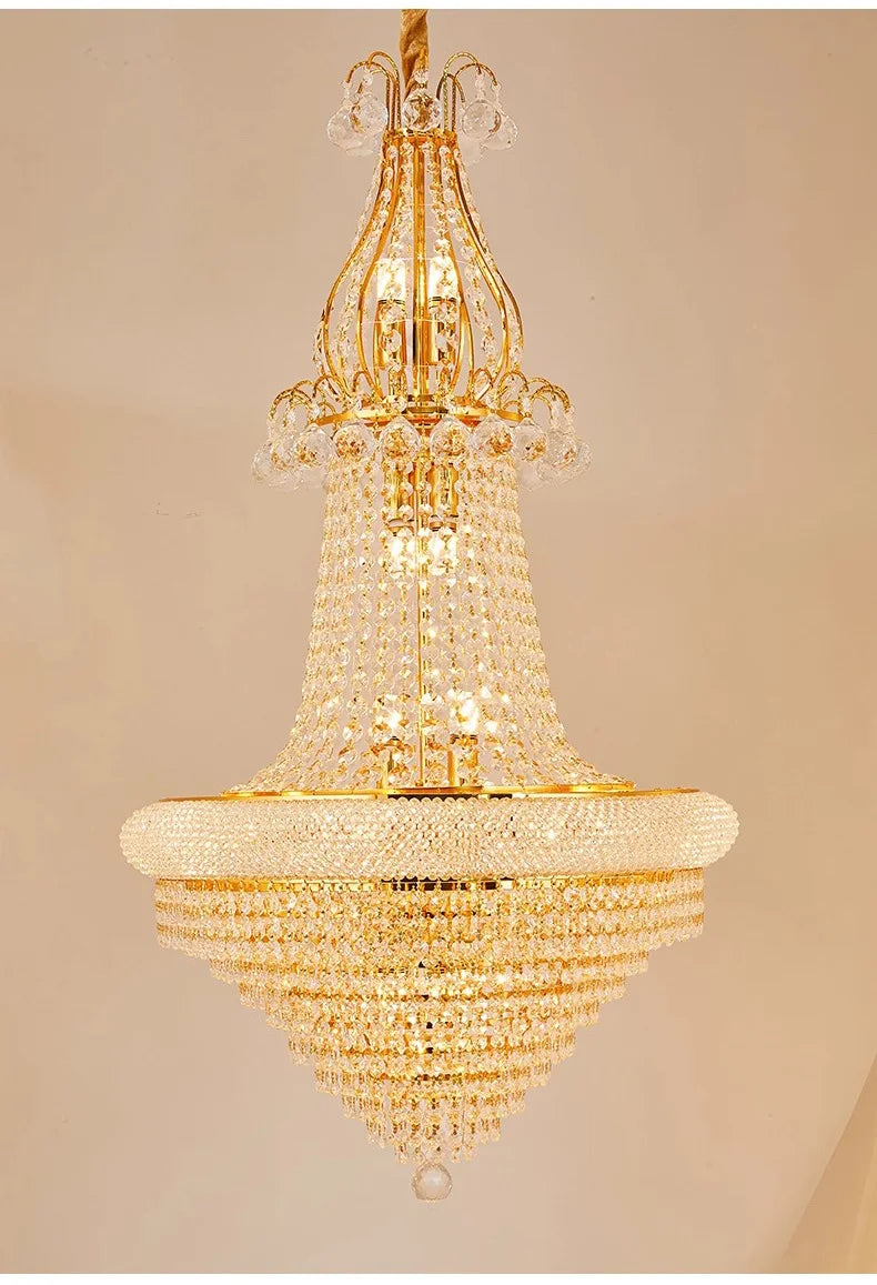 Luxury Crystal Chandeliers Home Decorate Ceiling Chandelier Lustre Duplex Loft Pendant Lights for Living Dining Room Żyrandol