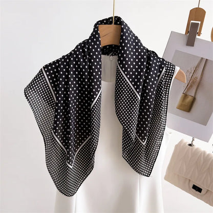 70*70cm Zebra Stripes Print Head Scarf for Women Silk Square Scarves Foulard Bandana Fashion Decorate Hijab Female Neckerchief