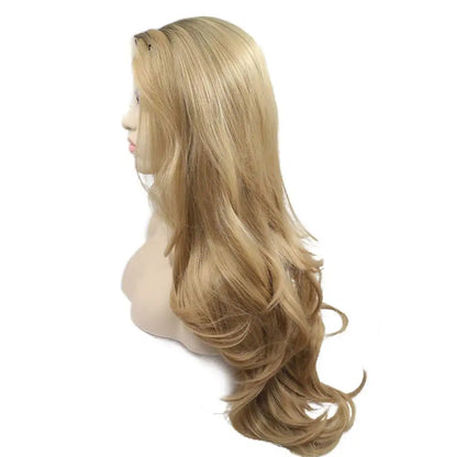 Mbre Blonde Lace Front Wigs Long Body Wavy Mixed Platinum Blonde Synthetic Lace Front Wig Heat Resistant Fiber Hair Wigs