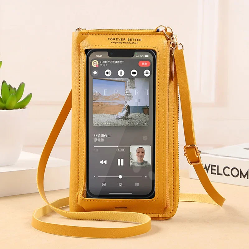 Women Crossbody Bags Touch Screen Cell Phone Purse 2023 Fashion Shoulder Bag Mobile Mini Wallet Card Holder Handbag for Female